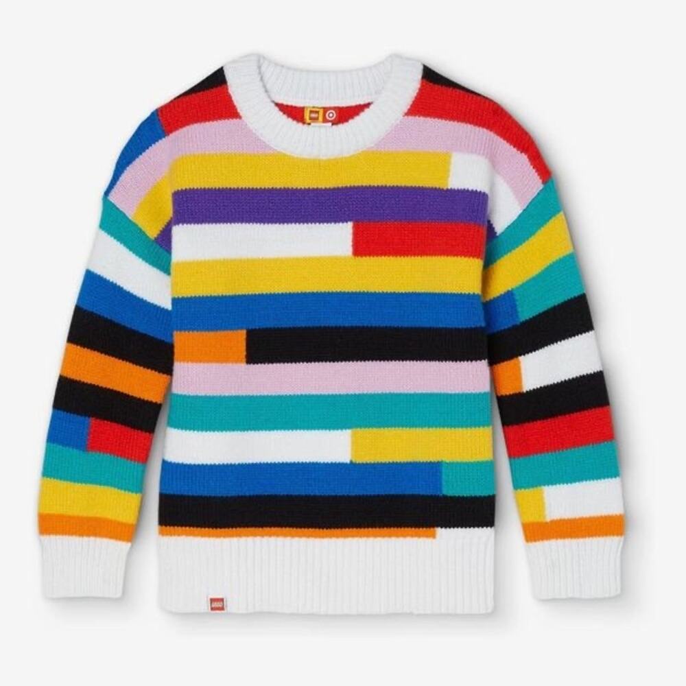 LEGO Collection x Target Sweater Kids Unisex Mix Stripe Crewneck Collab Size L